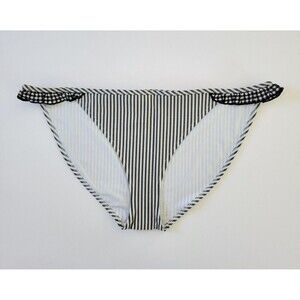 Aerie Women's Size Medium Black + White Seersucker Gingham Bikini Bottom NWT